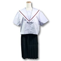 【新品未使用品】セーラー夏服上衣&おまけスカート1着★学生服*前開き*白襟*レッド1ライン*白色*ホワイトボディ*165B*15号(SQ165B)_画像8