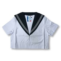 【新品未使用品】セーラー夏服上衣&おまけスカート1着★学生服*横開き*紺襟*ホワイト3ライン*白色*ホワイトボディ*170A*17号(SB170A)_画像4