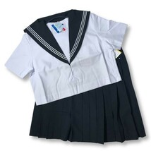 【新品未使用品】セーラー夏服上衣&おまけスカート1着★学生服*横開き*紺襟*ホワイト3ライン*白色*ホワイトボディ*165A*15号(SB165A)_画像7