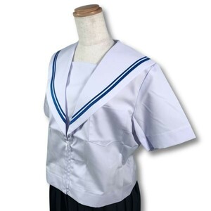 [ new goods unused goods ] sailor summer clothing on .& extra skirt 1 put on * school uniform * front opening * white collar * blue 2 line * white color * white body *165B*15 number (SM165B)