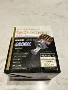 INTEC ハイパフォーマンスLED ヘッドバルブ　スーパーミオ H8/H9/H11/H16 6800K 4000lm