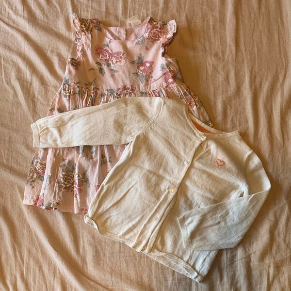 H&M ワンピース&カーディガンセット 80-90