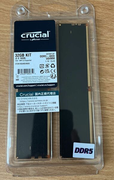 Crucial DDR5-4800 16GBx2 32GB CT2K16G48C40U5