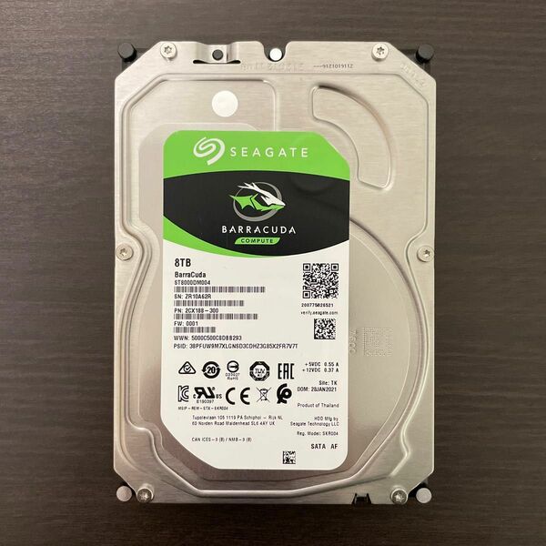 【異音あり】Seagate BarraCuda 8TB HDD 6Gb/s 256MB 5400rpm ST8000DM004