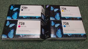 HP728 130ml ink 4 pcs set ( Cyan, magenta, yellow, mat black )