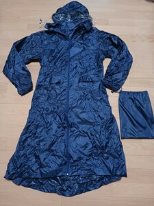 ☆送料無料☆レインコート リュック対応☆カッパ☆雨具☆ネイビー 紺色☆サイズＬＬ(XL)です。身長154cm～162スクールウェアー通学通勤に♪