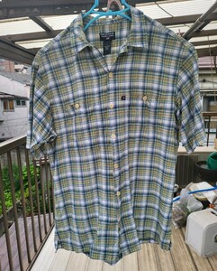  Vintage рубашка 1990 годы POLO JEANS хлопок тонкий б/у хороший товар S, но Япония M размер соответствует 
