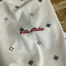 は1398 FILA GOLF フィラゴルフ 総柄 長袖ポロシャツ メッシュポロシャツ L ホワイト ボタンダウン ドライ 速乾 ストレッチ入り_画像6