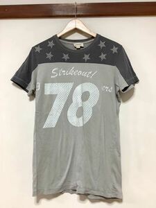 み1373 DIESEL ディーゼル プリントTシャツ 半袖Tシャツ S グレー 星 ナンバリング ALUMNI