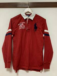 は1400 Polo by Ralph Lauren ラルフローレン 長袖ポロシャツ 14-16 キッズ L ビッグポニー レッド 赤