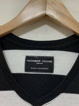 ふ1397 NUMBER (N)INE DENIM nano universe ナンバーナインデニム ナノユニバース コラボ 半袖Tシャツ ボーダー S ブラック/ホワイト_画像3