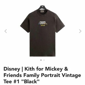 ディズニー | キス フォー ミッキー & フレンズ ファミリー ポートレート ビンテージ Tシャツ #1 "ブラック"