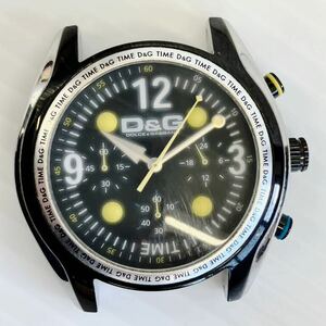 D&G TIME メンズ腕時計 DOLCE&GABBANA ドルチェアンドガッバーナ クォーツ クロノグラフ 黒文字盤 フェイスのみ 0001d