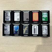 #9221　ZIPPO　おまとめ　10点　未使用品ばかり　色付き　ラブ＆ピース　火花確認済_画像1