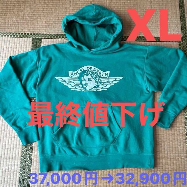 ★SAINT MICHAEL HOODIE ANGEL★セントマイケ★パーカー★XL★グリーン★