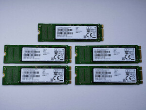 SAMSUNG M.2 SSD SATA 128GB MZ-NLN128C 5個まとめて! 正常動作品 使用時間300～900時間