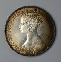 8★銀貨★1847年 イギリス ビクトリア女王 ゴシッククラウン ゴチッククラウン 28.26g 39.2mm_画像1