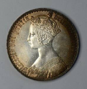 8★銀貨★1847年 イギリス ビクトリア女王 ゴシッククラウン ゴチッククラウン 28.26g 39.2mm