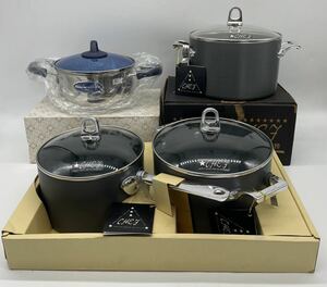 【い-5-22-140】未使用 CHEF marie claire調理器具 まとめ 両手鍋 片手鍋 IH対応 アルマイト加工 シェフ 日本製 マリクレール 保管品