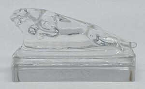 [.-5-34-60] beautiful goods JAGUAR Jaguar crystal paperweight mascot secondhand goods 