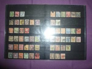  used U koban stamp 1 sen green other 58 sheets 