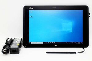 【JUNK】 富士通 ARROWS Tab Q506/ME Windows 10 Pro 64bit OS起動確認のみ ACアダプタ スタイラスペン付属 タブレットPC 【tkj-02430】