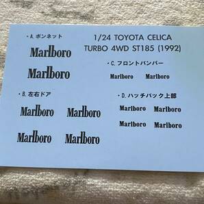 トヨタ セリカ ターボ ST185 4WD 1/24 Marlboro デカールの画像4
