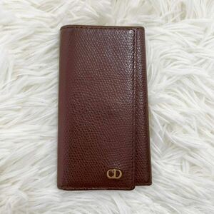  Christian Dior CD Logo leather 6 ream key case popular standard Brown Gold metal fittings men's lady's 