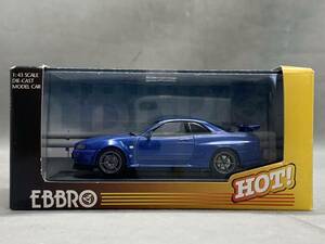 4＃F/4493 EBBRO エブロ 1/43 NISSAN SKYLINE GT-R V specⅡ ダイキャストモデルカー ミニカー　現状/未確認　60サイズ