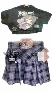 【新品】サイズ140 クロミ　サンリオ　RICCA RICCAコラボ　Tシャツ&マスコット付きプリーツスカート　２点セット