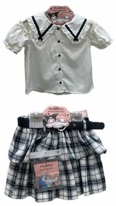 【新品】サイズ120 クロミ　サンリオ　RICCA RICCAコラボ　肩開きシャツ&アクスタ付きスカート　２点セット