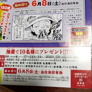 週刊少年マガジン　NO.25 黙示録の四騎士、赤羽骨子のボディガード　応募券