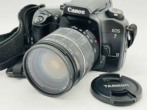 2e6 必見 CANON キヤノン EOS 7 一眼レフ ボディ / tamron タムロン レンズ 28-200mm 1:3.8-5.6 中古品 現状品 動作未確認 ジャンク扱い