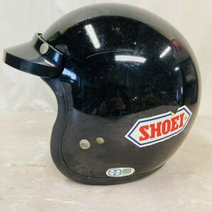 3e143 必見! SHOEI SR-X7 ジェットヘルメット L サイズ 59～60cm ブラック バイザー付き ショウエイ 中古 現状品の画像3