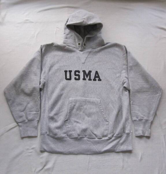 ☆ 80s チャンピオン USMA リバースウィーブ パーカー (L) トリコタグ / ヴィンテージ / 単色タグ タタキタグ 後付け 染み込み / usma