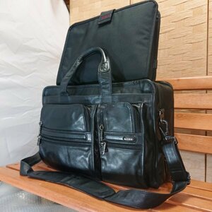 【極美品】TUMI トゥミ【96141D4】 オールレザー ブリーフケース ショルダーバッグ ビジネスバッグ エクスパンダブル 拡張機能 PCケース付