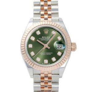 ロレックス ROLEX デイトジャスト 28 279171G オリーブグリーン文字盤 新品 腕時計 レディース