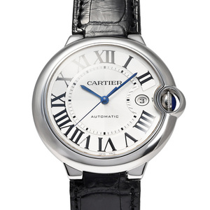  Cartier Cartierba long blue LM W69016Z4 silver Rome face used wristwatch men's 