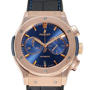 ウブロ HUBLOT クラシックフュージョン クロノグラフ キングゴールド ブルー 521.OX.7180.LR ブルー文字盤 中古 腕時計 メンズ