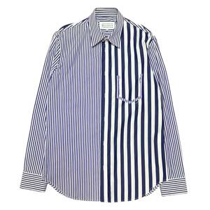 Maison Margiela メゾンマルジェラ　19SS Docking Stripe Shirts ホワイトxブルー サイズ:40