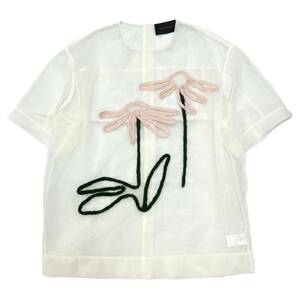 Simone Rocha シモーネロシャ　Flower Embroidery Lace Shirts ホワイト サイズ:S