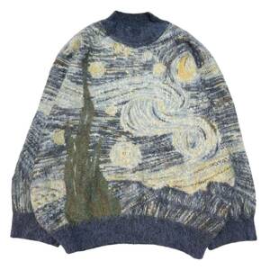 Kota Gushiken コータグシケン　Graphic Knit Pullover (The Starrish Night in YAMAGATA) ブルー系 サイズ:2