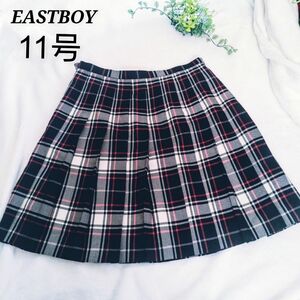 EASTBOY　イーストボーイ　プリーツスカート　チェック柄　11号　黒×白×ピンク　スクールスカート　