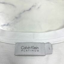 A2869 カルバンクラインプラチナム半袖Tシャツ 綿 Calvin Klein PLATINUM プラティナム コットン ホワイト 胸ポケット 刺繍 白 Ｌ_画像5