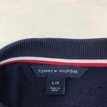 A3021 トミーヒルフィガー 半袖ワンピース スウェット TOMMY HILFIGER チュニック トレーナー コットン ネイビー ひざ丈 綿 紺 ｌ_画像6