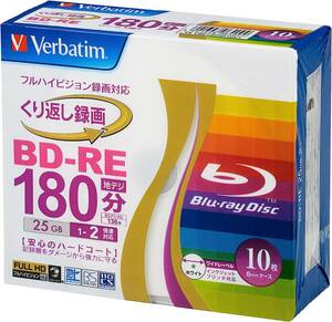 バーベイタムジャパン(Verbatim Japan) くり返し録画用 ブルーレイディスク BD-RE 25GB 10枚 ホワイトプ