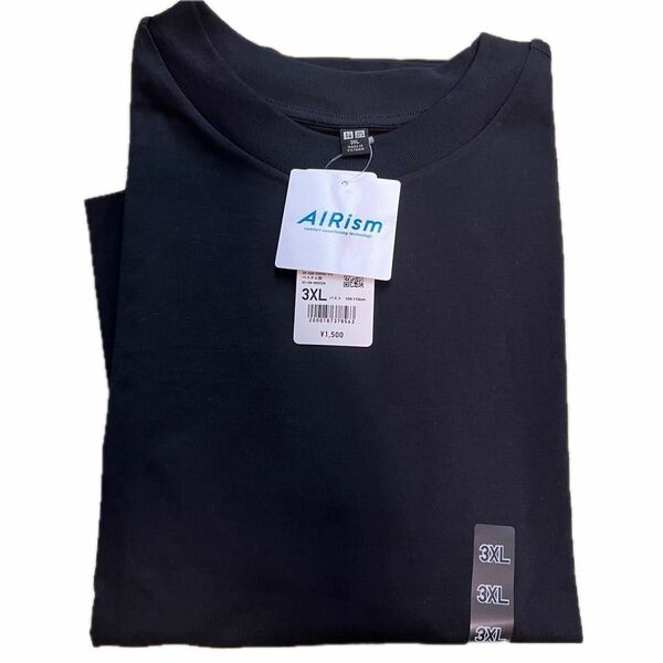 新品 タグ付き　ブラック　エアリズムコットンT 半袖　ユニクロ Tシャツ 黒　半袖Tシャツ　3XL UNIQLO woman