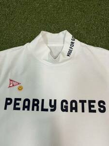 パーリーゲイツ　PEARLY GATES 半袖モックネックシャツ　サイズ5. ホワイト