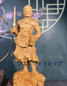 新入荷☆崖柏木彫刻大黒天不動明王高さ18cm