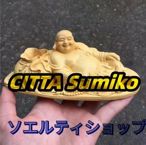 大人気☆ツゲの木彫り仏像車仏像装飾品